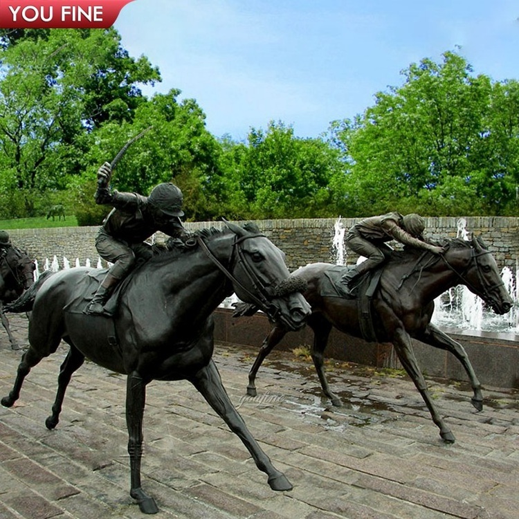 Life Size Bronze Hunter Ridding Horse Sculpture