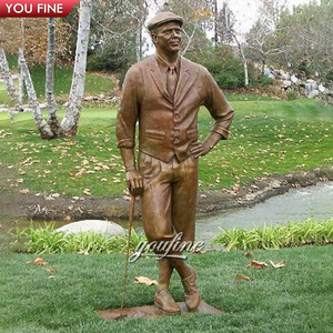 Outdoor Golf Course Garden Life Size Bronze Golfer Sculpture Statue