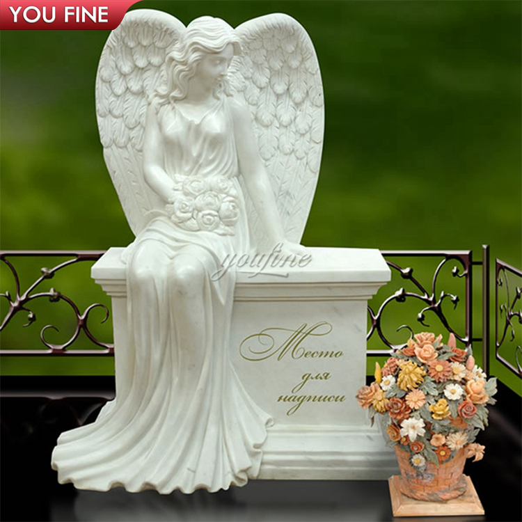 Outdoor Customized Granite Monument White Marble Headstone