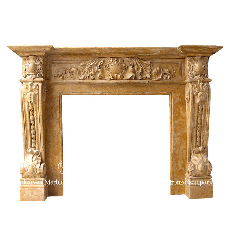 Indoor Decorative Antique Roman Style Gas Fireplace