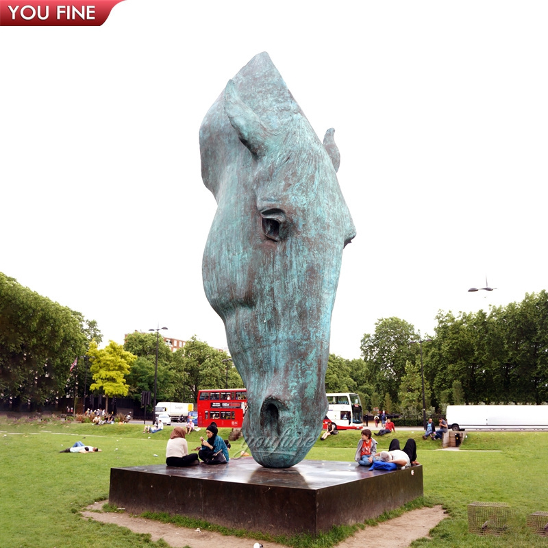 Large Outdoor Bronze Horse Head Sculpture