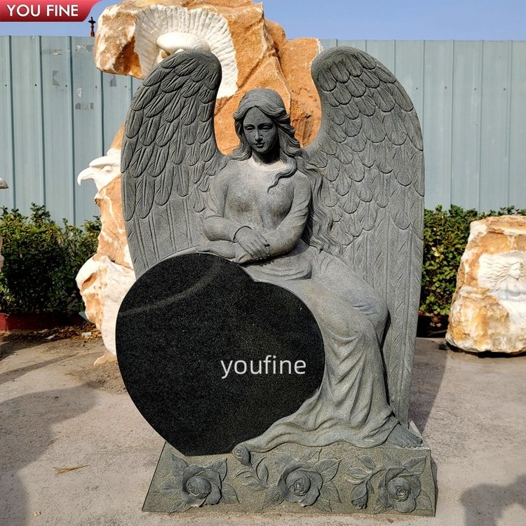 Customized Granite Monument Memorial Bench Marble Angel Headstone Stone