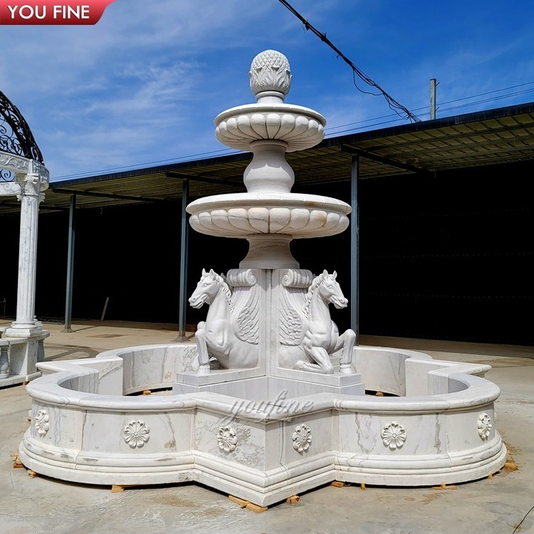 Outdoor Decorative Garden Marble Statue Water Fountain