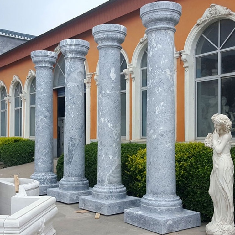 Outdoor Building Material Decorative White Marble Roman Pillar Stone Dreek Column