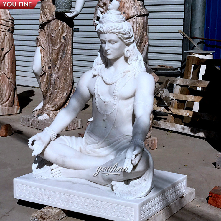 Outdoor Garden Lifesize Factory Price Indian Hindu God Lord Shiva Stone Marble Statue