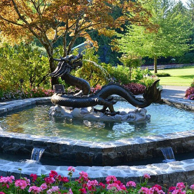 Life Size Bronze Dragon Statue Fountain