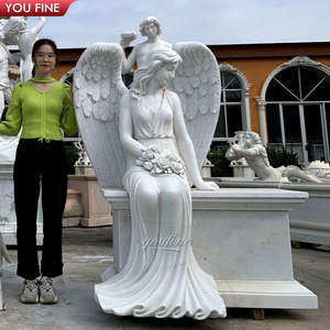 Life Size Hand Carved Memorial  Angels Monuments Marble Headstones Prices