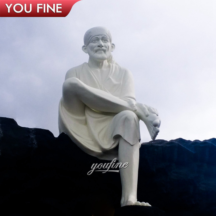 Hand Carved Large Marble Shirdi Sai Baba Statue