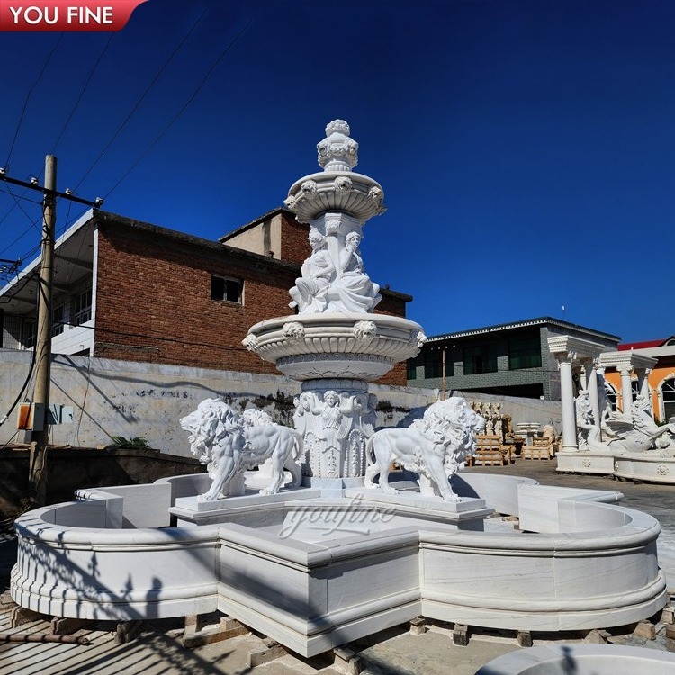 Outdoor Decorative Garden Marble Statue Water Fountain