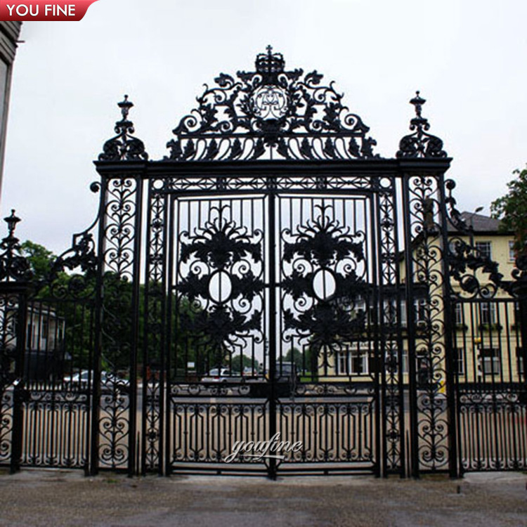 Outdoor Large Luxury Double Door Iron Gates Wrought Iron Gate Designs