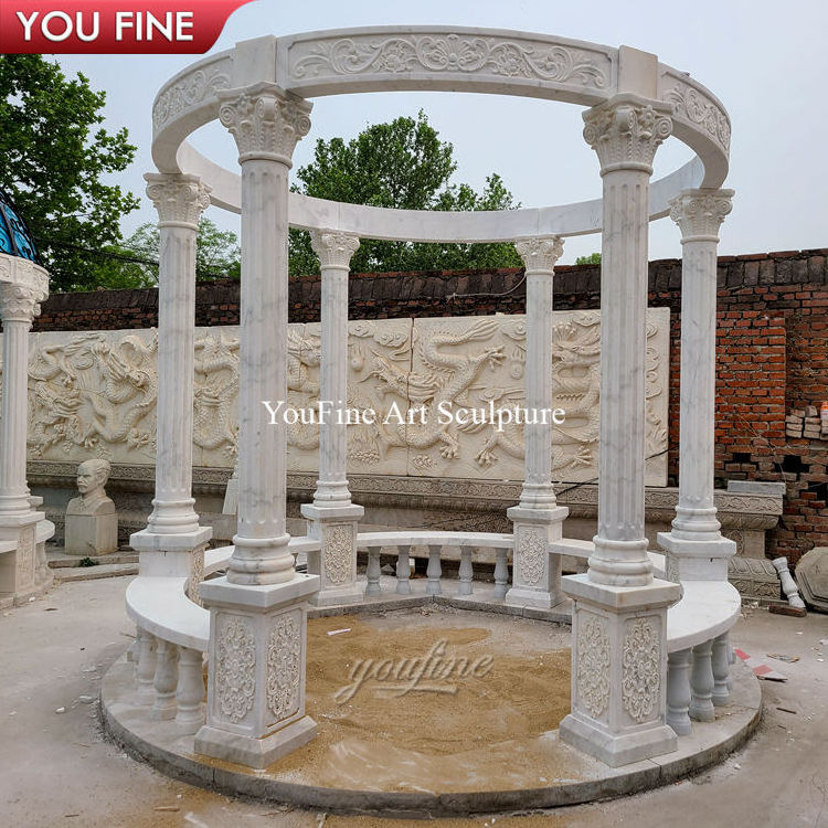 Outdoor Garden Large Western Style Stone Gazebo Marble