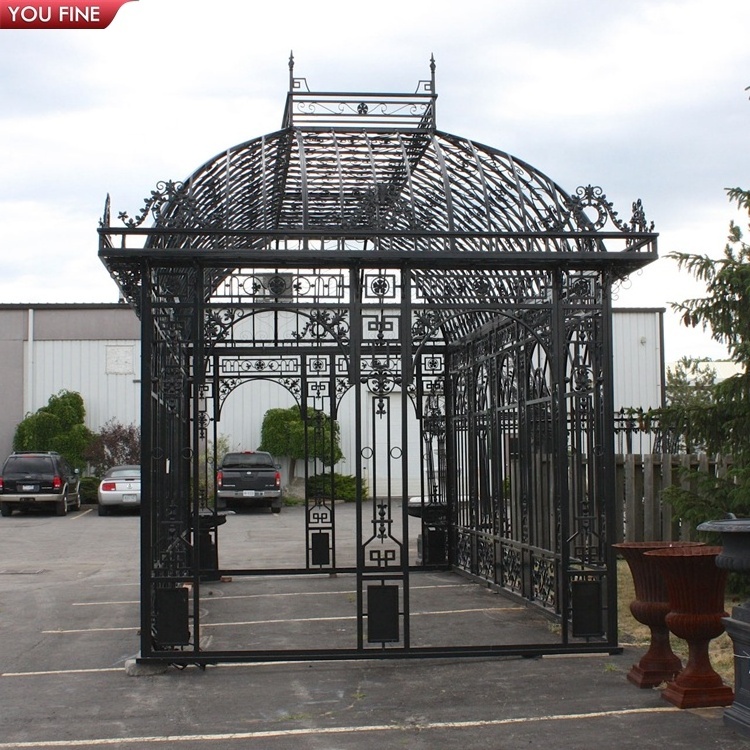 Outdoor Garden Wrought Iron Gazebo Metal Greenhouse for Sale