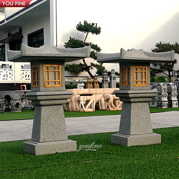 Outdoor Garden Granite Natural Stone Lamps Japanese Style Lantern