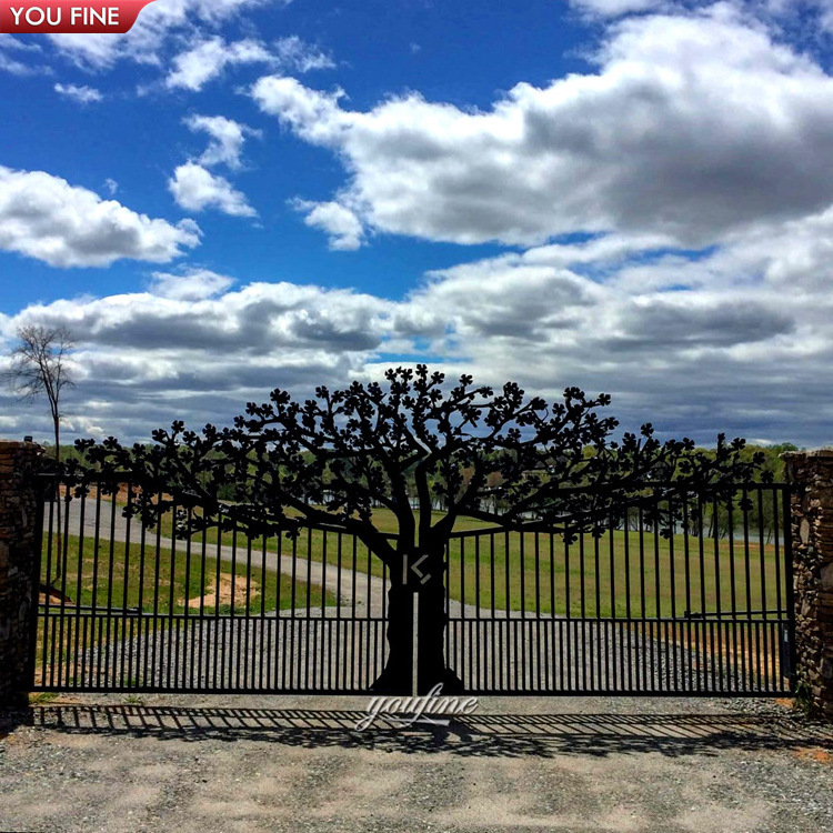 Outdoor Large Luxury Double Door Iron Gates Wrought Iron Gate Designs