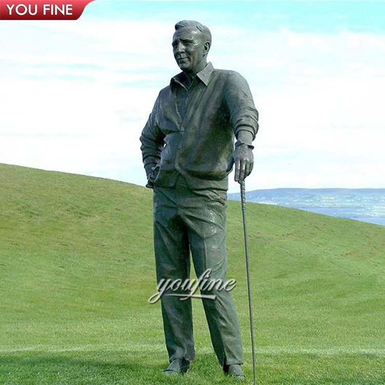 Outdoor Golf Course Garden Life Size Bronze Golfer Sculpture Statue