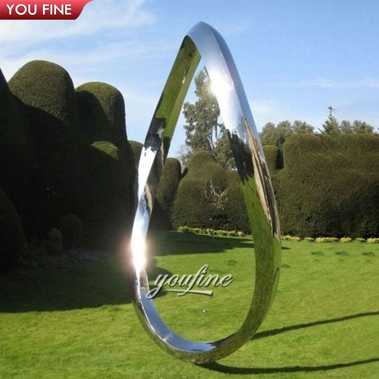 Modern Outdoor Garden Metal Mirror Polished Abstract Stainless Steel Sculpture