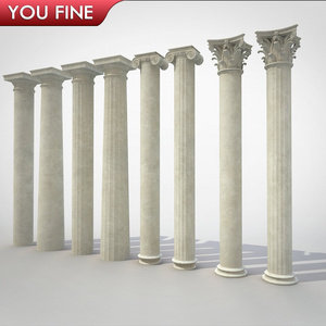 Outdoor Building Material Decorative White Marble Roman Pillar Stone Dreek Column