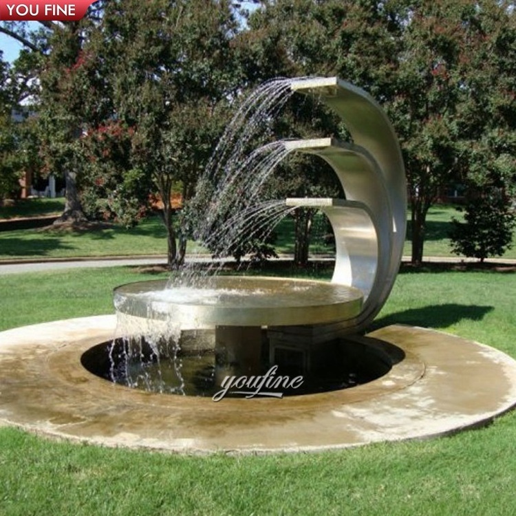 High Quality Large Stainless Steel Statue Metal Mushroom Umbrella Fountain