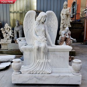 Customized Granite Monument Memorial Bench Marble Angel Headstone Stone