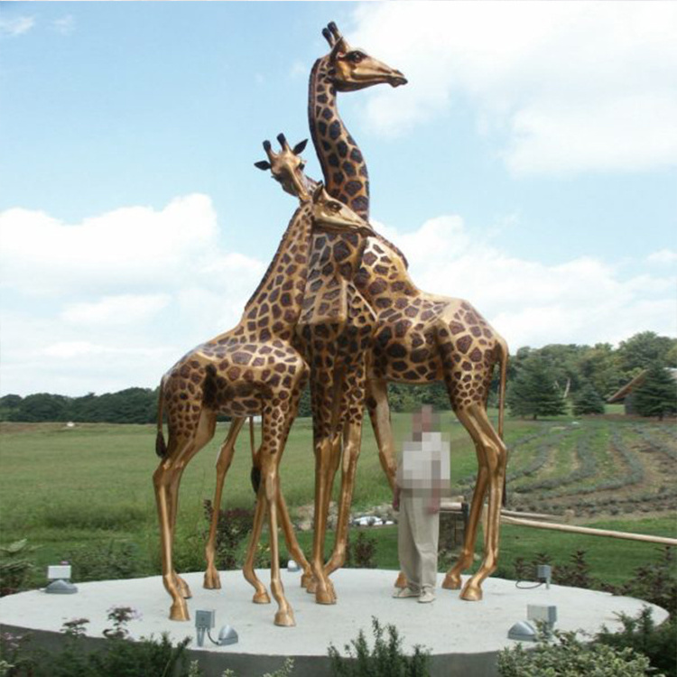 Outdoor Garden Life Size Bronze Giraffe Sculpture Statue