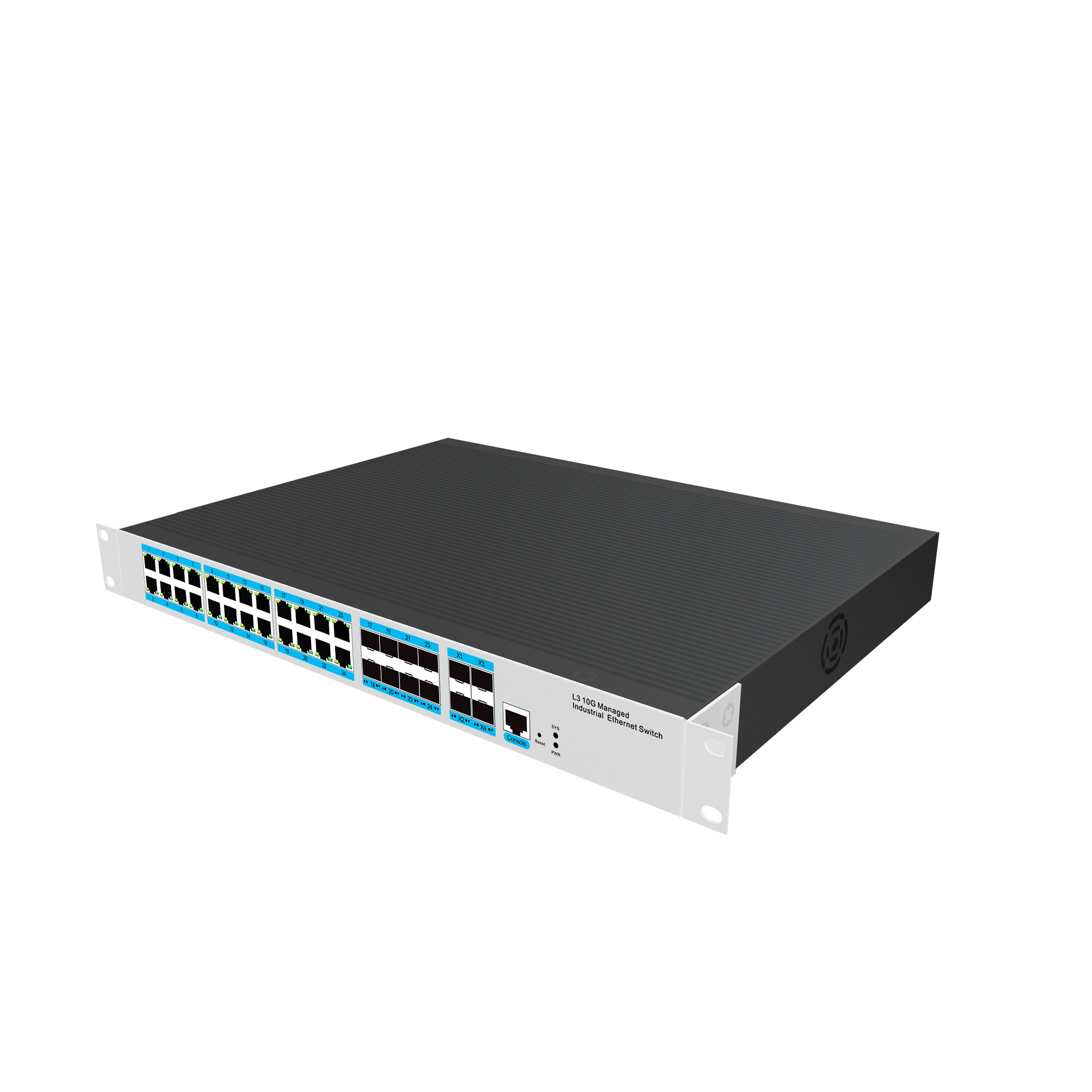 24 gigabits of electricity 8 Combo Uplink L3 Managed Industrial Network Switch with POE Stackable SNMP QoS LACP Functions