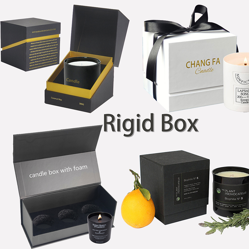 Manufacturer Custom Unique Rectangular Craft Packaging White Hard Cardboard Luxury Candle Box For Gift