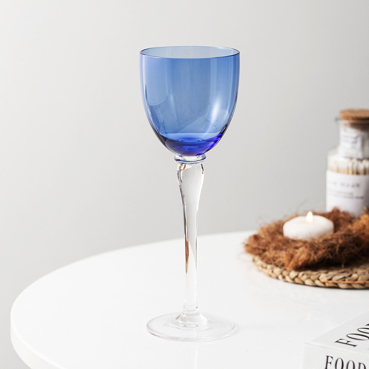 Artificial Blown Blue Crystal Glass Goblet Personalized Red Wine Glass Sparkling Wine Tumbler  Champagne Glass