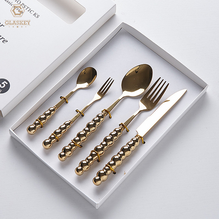 Ceramic Pearl Handle Knife Fork Spoon Set With Gift Box Exquisite 410 Stainless Steel Cutlery Flatware Set