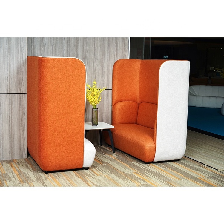 Guangdong Foshan Office Furniture 2 Seater Soft Sofa Designer Recliner Sofa  Private Meeting Office Booth Sofa