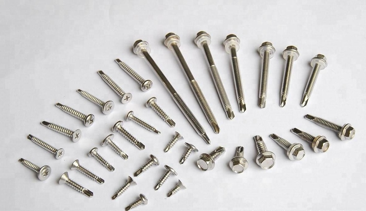 Carbon Steel 1022 zinc plated hex washer head self drilling screw