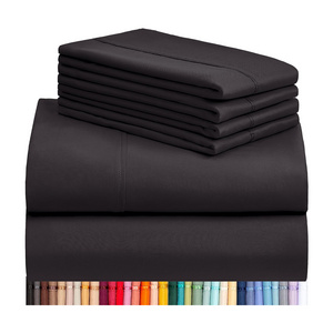 Rayon Made from Bamboo Bed Sheets, Machine Washable Hotel Bedding Silky Soft - Autumn Orange Queen 6 PC black Sheet Set