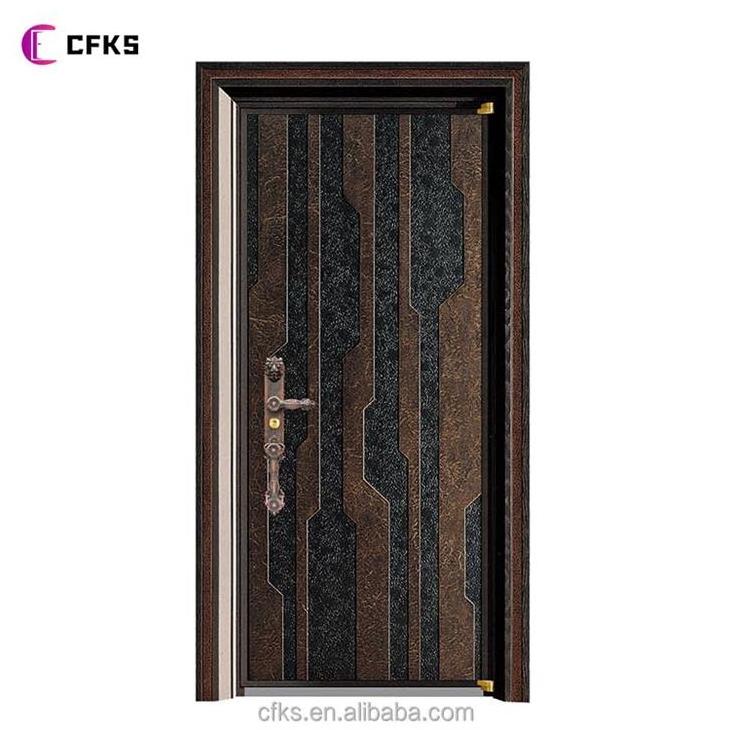 Bedroom Steel Doors Modern Latest Design Embossed Exterior Security Home Swing Graphic Design Stainless Steel Wooden Crate 41