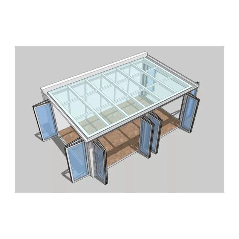 Customize Design  Green House Sunroom With Automate Rolling Roof Aluminum Frame Garden Glass House