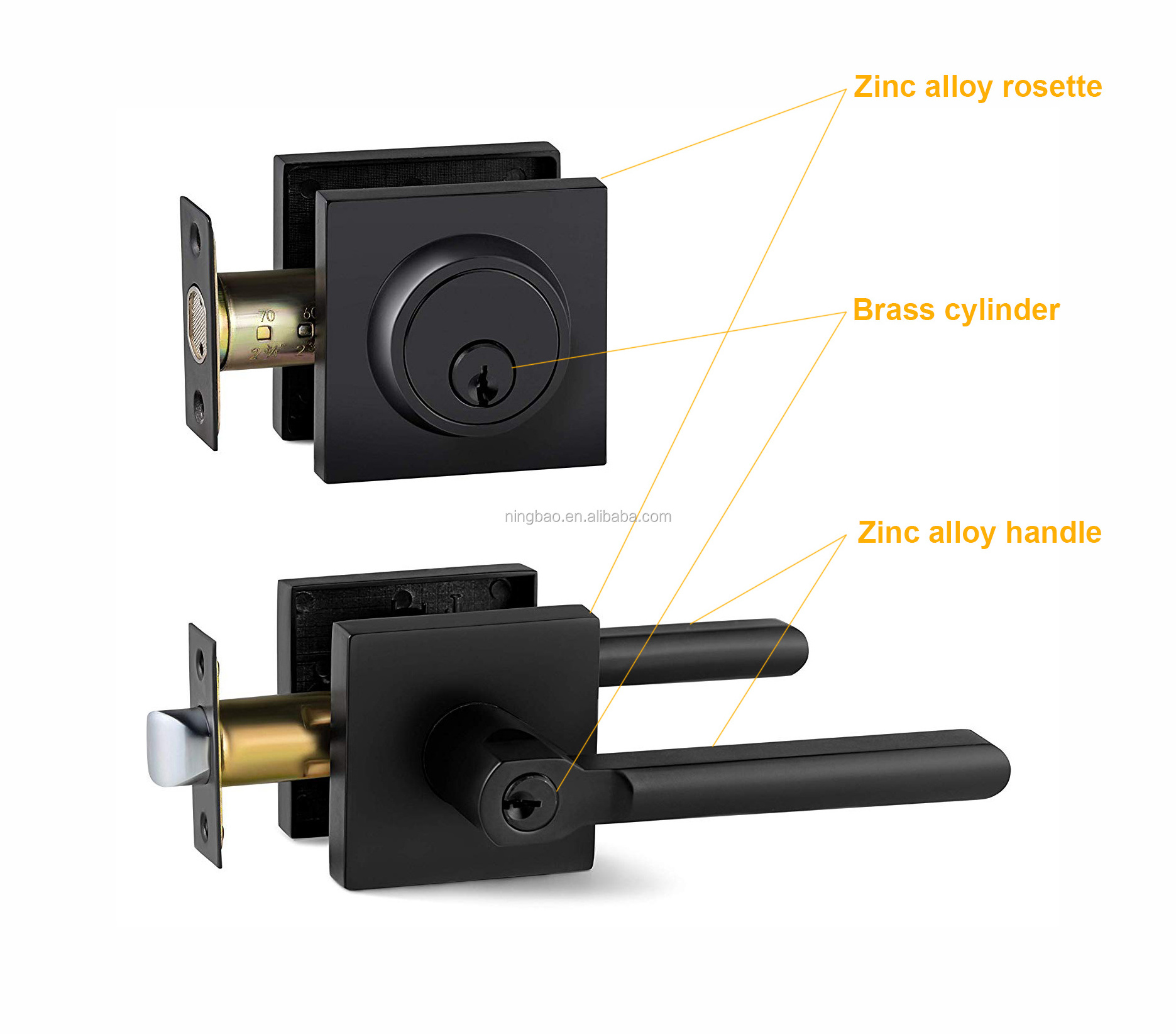 Stainless Steel Entry Privacy Passage Keyed entry door Tubular knob cylindrical door lock for safe