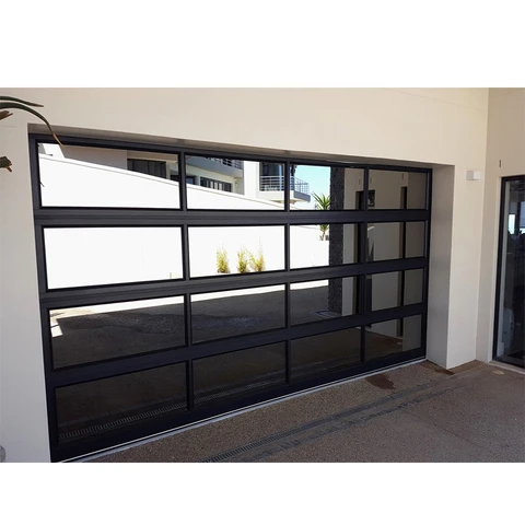 Automatic Open Modern Style Flush Glass Garage Door Sectional Aluminum Glass Doors with Low Price for Villa Apartment