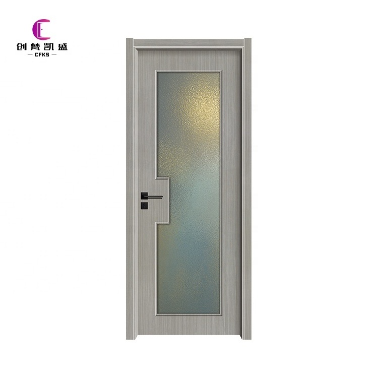 Modern Design Wholesale Price Toilet Door Bathroom Entry Wooden Room Door With Glass