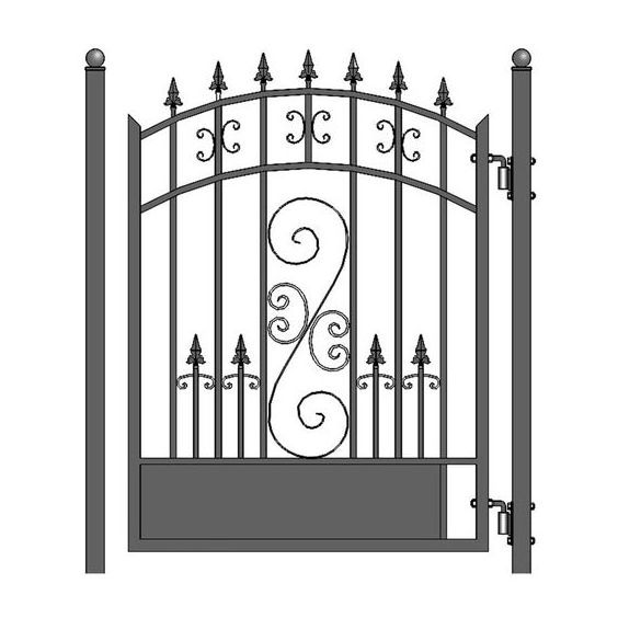 Low price  Auto-open wrought iron fence ornamental wrought iron gate small gate