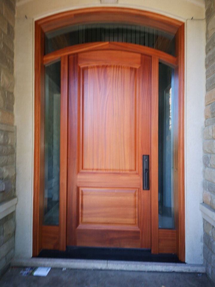 CFKS DOOR Traditional oak mahogany pine walnut cherry solid wood entry swing out security door exterior door