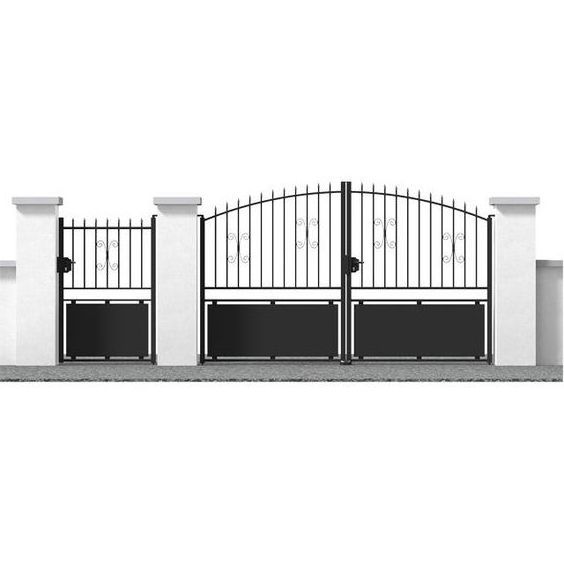 Low price  Auto-open wrought iron fence ornamental wrought iron gate small gate