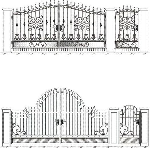 Low price  Auto-open wrought iron fence ornamental wrought iron gate small gate