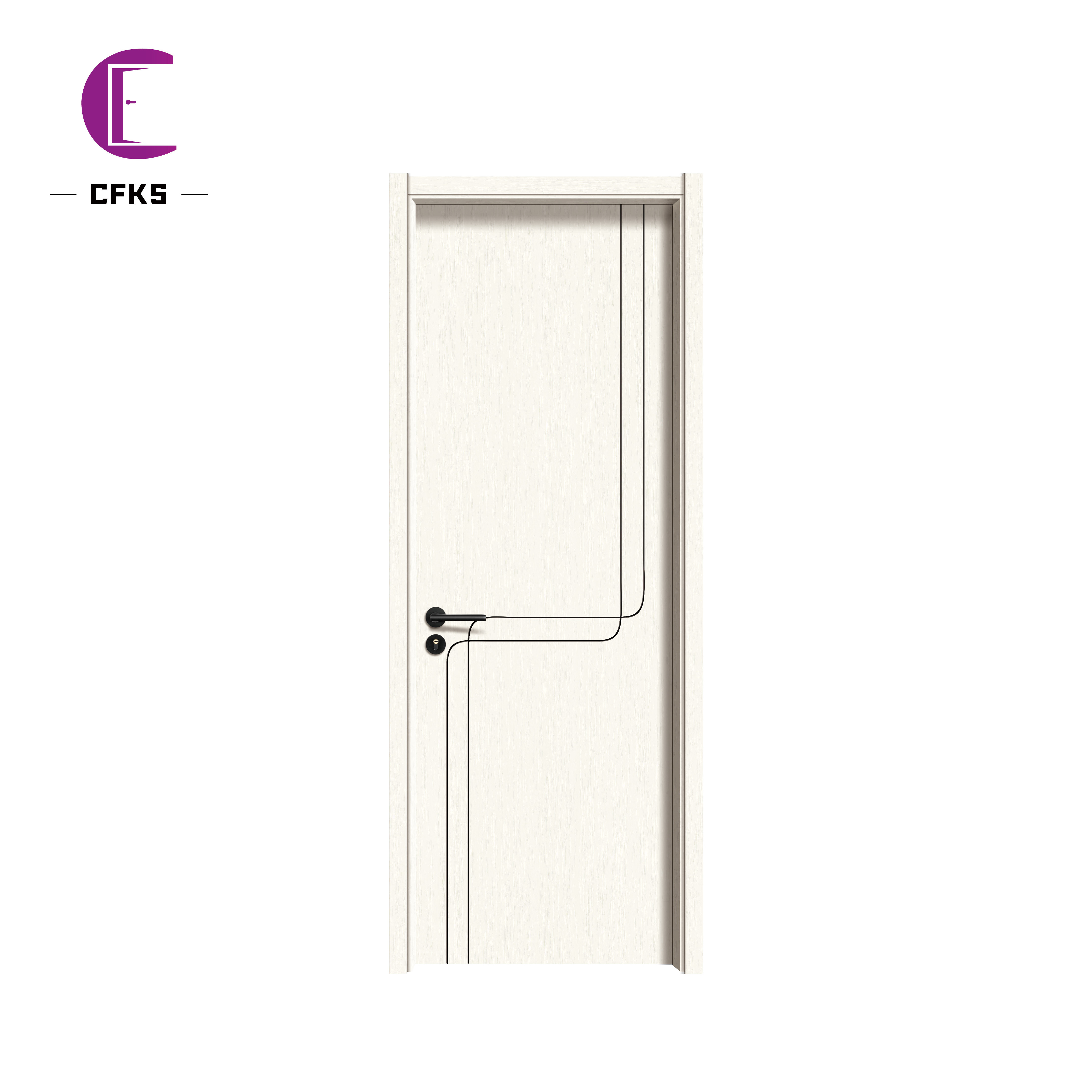 Factory Manufacture Various Interior Cheap Price Mdf Interior Wood Doors Bedroom Modern 3 Sets Wooden Laminate Bedroom Door CFKS