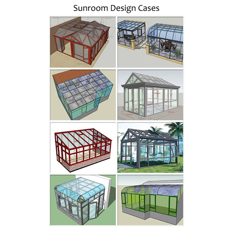 Customize Design  Green House Sunroom With Automate Rolling Roof Aluminum Frame Garden Glass House