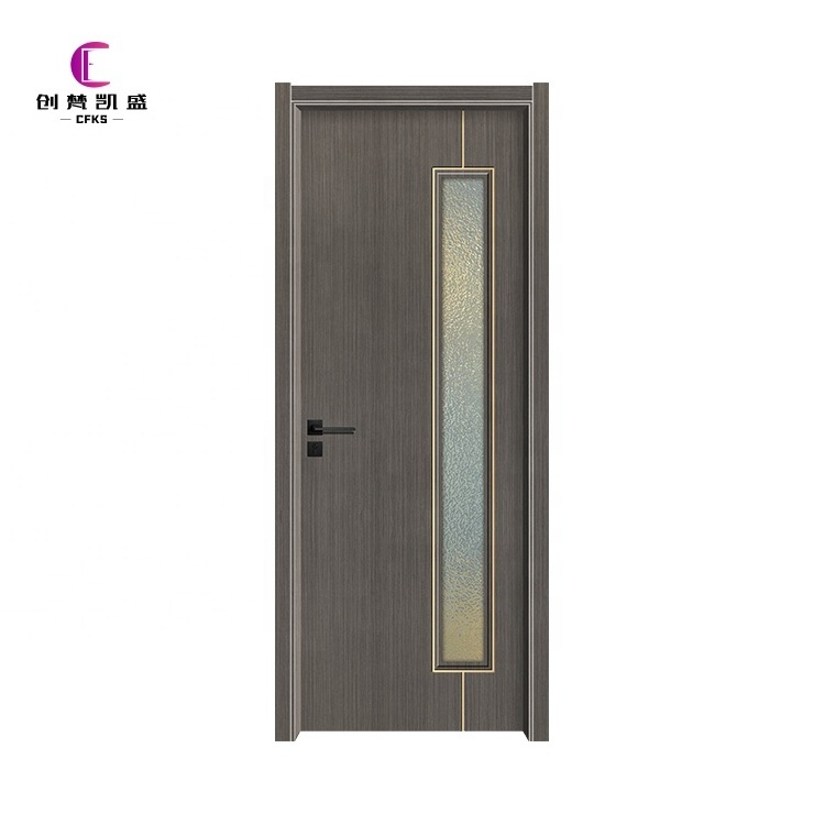 Modern Design Wholesale Price Toilet Door Bathroom Entry Wooden Room Door With Glass