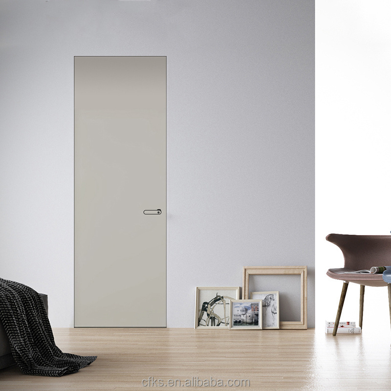 High Quality Modern Invisible Design Frameless Wood Interior Hidden Doors White Brown Invisible Door Partition Doors