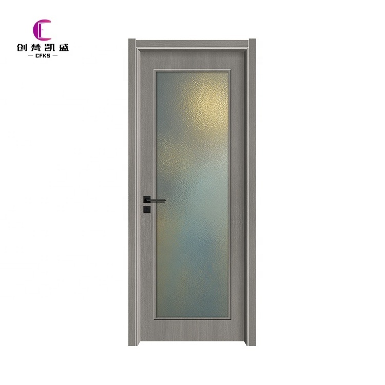 Modern Design Wholesale Price Toilet Door Bathroom Entry Wooden Room Door With Glass