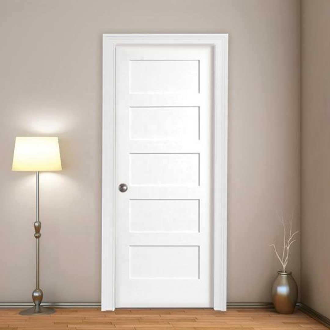 30 X 80 In. 2-panel Unequal Shaker White Primed Solid Core Wood Single  Interior shaker Door