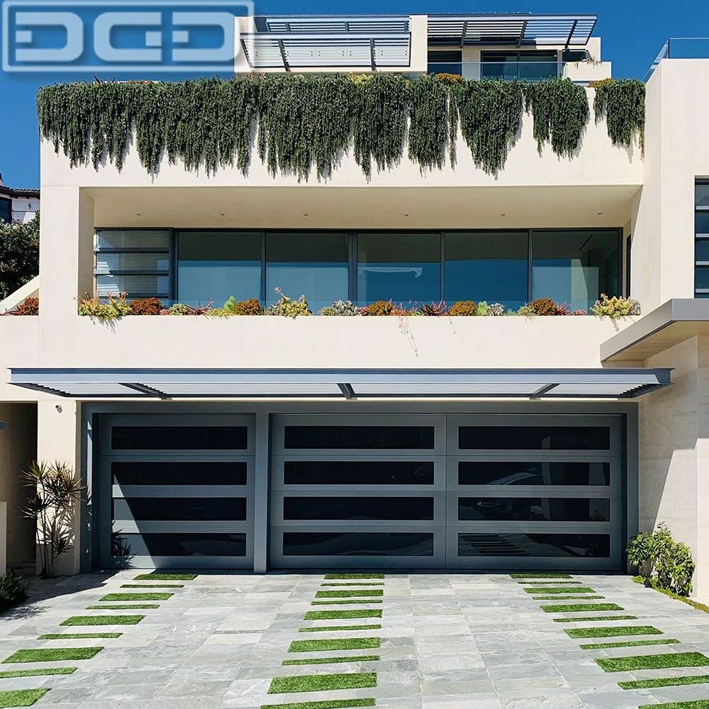 Automatic Open Modern Style Flush Glass Garage Door Sectional Aluminum Glass Doors with Low Price for Villa Apartment