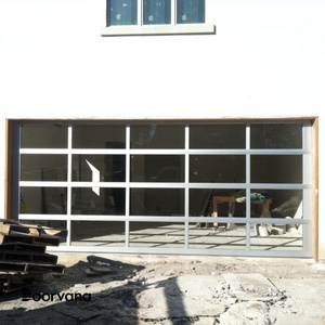 Automatic Open Modern Style Flush Glass Garage Door Sectional Aluminum Glass Doors with Low Price for Villa Apartment