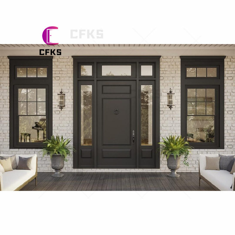 CFKS DOOR Traditional oak mahogany pine walnut cherry solid wood entry swing out security door exterior door