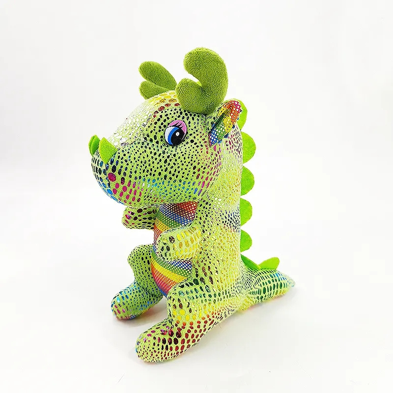 soft toy chinese dragon plush toys for children three colors cute glitter dragon plush toy